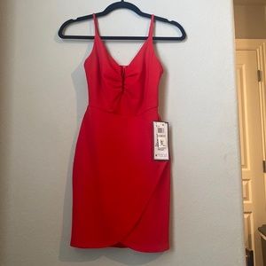 Red tight deep v dress - size 0